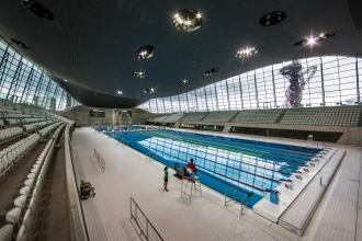 London aquatics centre at the Olympic Park. Photograph: David Levene for the Guardian
